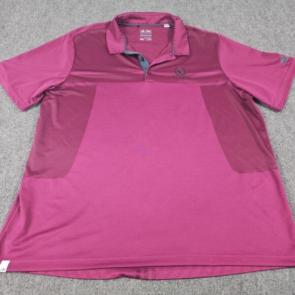 Adidas Caesars Palace Polo XXL 2XL Purple Pink Fuchsia Stripe Climacool Active - Picture 1 of 7